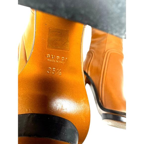 GUCCI  Brown Calfskin Lifford Over the Knee High Classic Boots in cocoa sz 35.5 - Picture 11 of 14